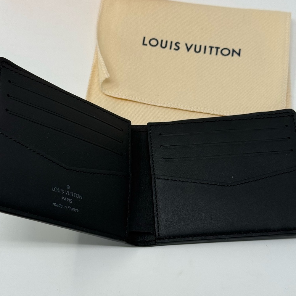 Louis Vuitton Monogram Faded debossed Leather Black Slender Wallet - Picture 3 of 7